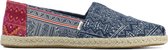 TOMS Espadrilles Dames / Instappers / Damesschoenen - Canvas - Alpargata Fantasy - Blauw wit - maat 37