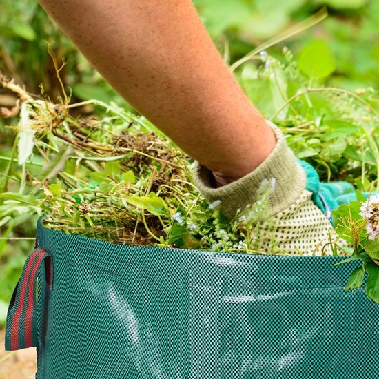 Onkruidtrekker met tuinafvalzak - Waterdicht - Onkruidsteker met lange steel 99 cm - Groen weed cutter van Kinzo Garden — afbeelding 3