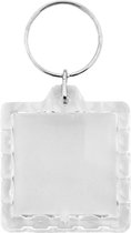 Porte-clés CombiCraft en plexiglas, carré, nervuré, 39 x 39 mm, 10 pièces