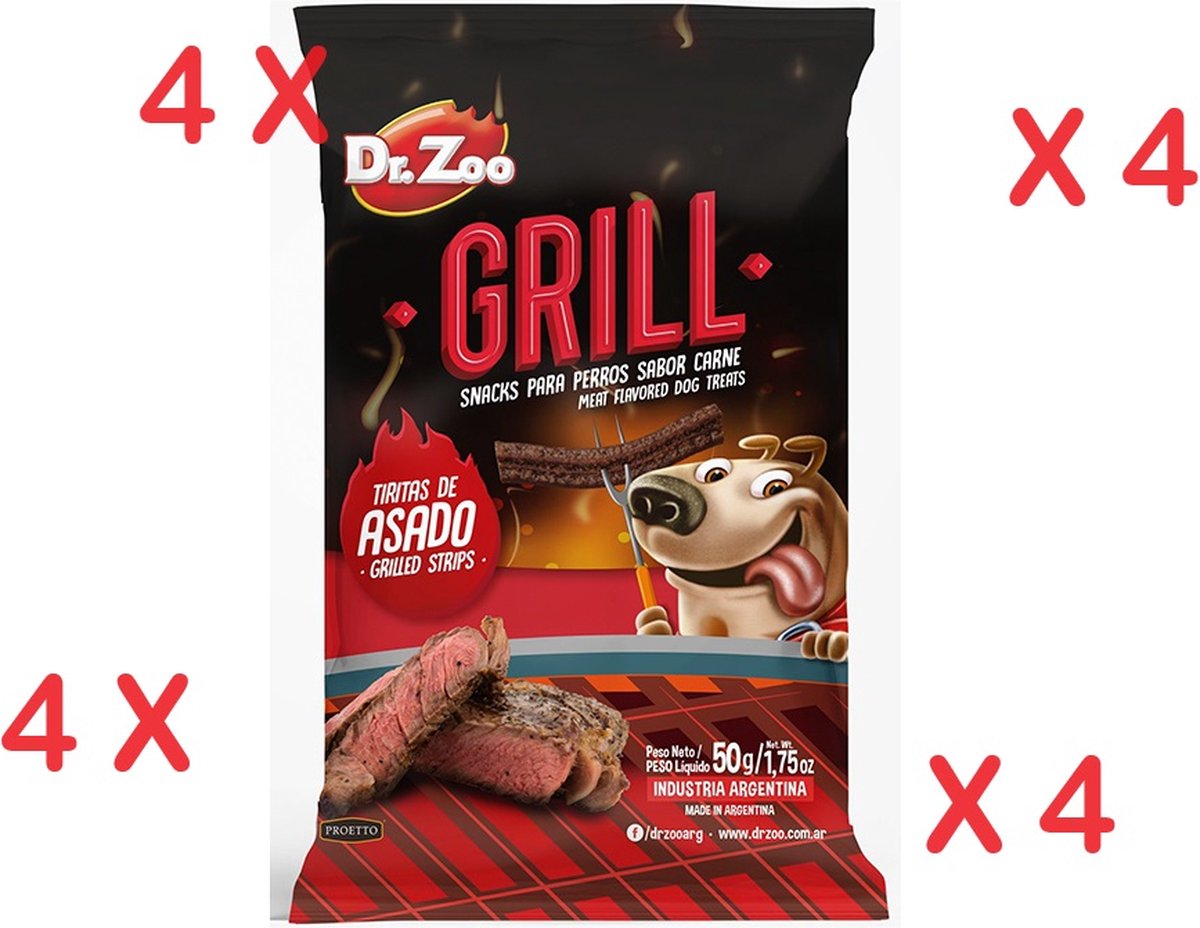4 X Dr Zoo Hondensnack GRILL meat flavoured steaks strips een verwennerij voor uw lieve schat. 50 gr 4 X = 200 gram — cadeau in Cadeau-ideeën - foto 2