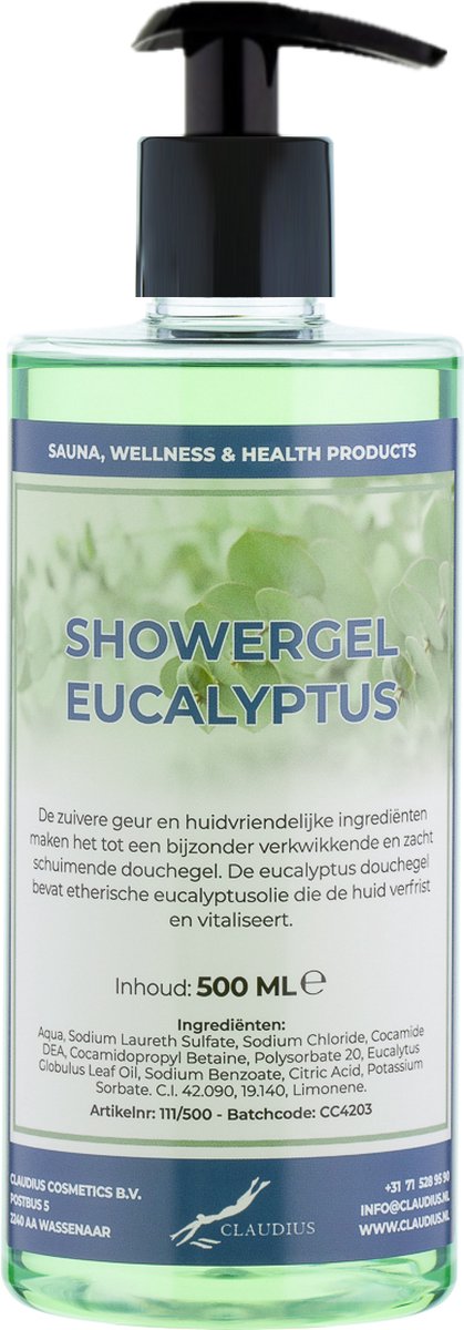 Goedkoopste Douchegel Eucalyptus 500 ml - met gratis pomp - Showergel