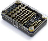 LOMUG Opbergdoos voor batterijen met tester, geschikt voor 41 AA-batterijen, 55 AAA-batterijen en 19 knoopcellen, wit (batterijen niet inbegrepen