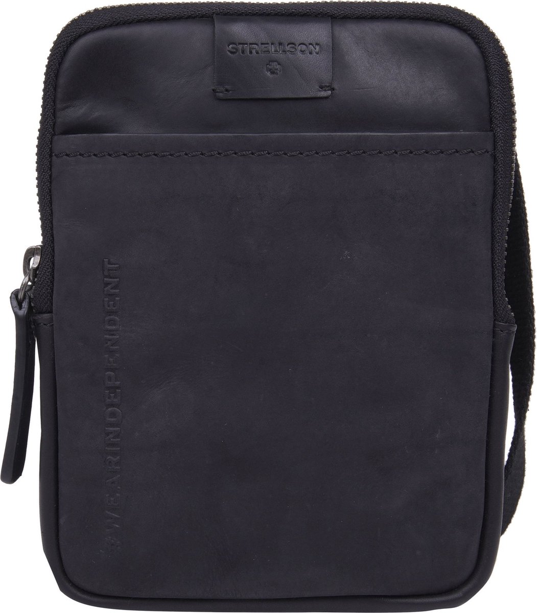 strellson Leren Schoudertas Brick Lane Brian Shoulderbag Black Zwart