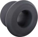 Zwarte, ronde siliconen tunnel plug met een open midden.