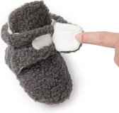 Steppies - Babyslofjes Teddy - Donkergrijs Teddy - 12-18 maanden - Maat 20-21