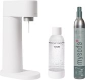 Mysoda Woody White - bruiswatertoestel - gemaakt van ecologisch, duurzaam biocomposiet - incl CO2 cilinder & waterfles