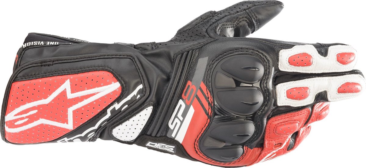 Alpinestars SP-8 V3 Zwart Wit Helder Rood - Handschoen