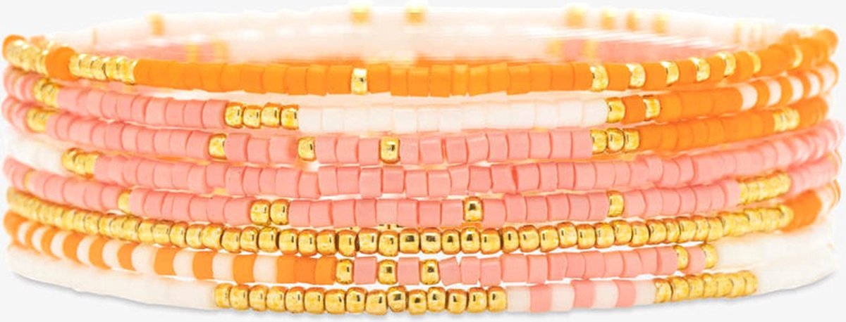 Pura Vida- Warm Breeze Stretch Armbanden set van 8