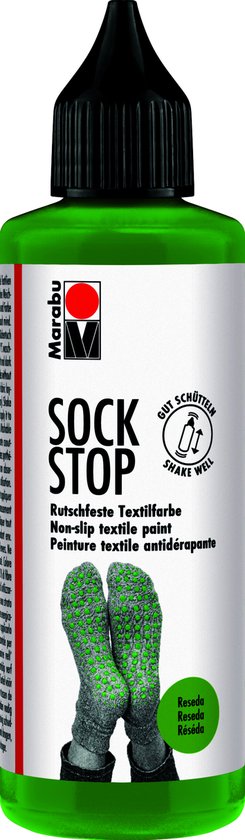 Marabu 17220106232 - Sock Stop, 90 ml, rood, rubberachtige