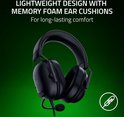 Zwarte Razer gaming headset met draaibare microfoon.