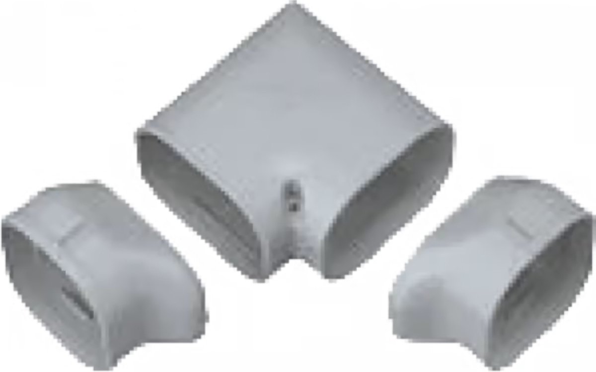 Evolar Airco Gedraaide Bocht - Grijs - 75 x 63 MM - 90°