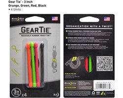 Nite Ize Gear Tie Allesbinder 4-pack Assorti 7,5CM