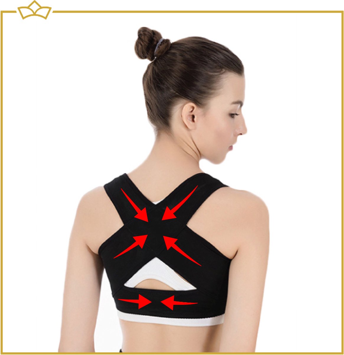 ATTREZZO® Rugbrace - rugband - houdingscorrectie - postuur corrector - Maat M - Zwart