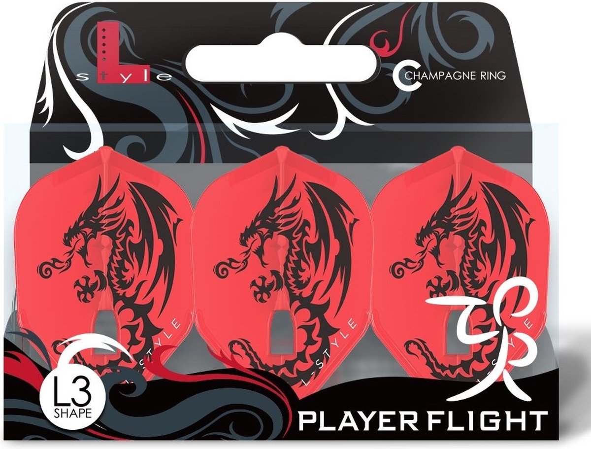 L-Style Champagne Flight L3 Shape Neil Duff V1 Red - Dart Flights