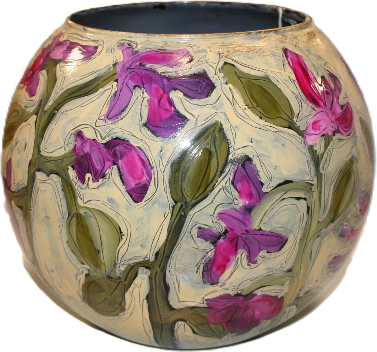 By Mariel Vaas - glas - geel - D30 x H24 cm - Opening 17,5 cm