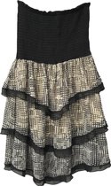 Ariss Paris Jurk - Zwart - Strapless - Beige - Black - Jurk - Elegant - Cadeau voor vrouw - Dameskleding - Comfortabel - Gift - Chic - Cadeau - Kado vrouwen - Verjaardagscadeau - Vrouwen cadeautjes - Damesmode - Feestjurk - Kleding - Jurken - Maat S