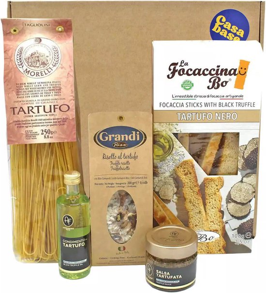 Italiaans Cadeaupakket Truffel Cadeau - Cadeau Pakket - Kerstpakket - Relatiegeschenk - Delicatessen Geschenkset - Kerstcadeau - Kerst Cadeau Geschenkpakket - Borrelplank - Verwenbox (inclusief verzending) - Casabase