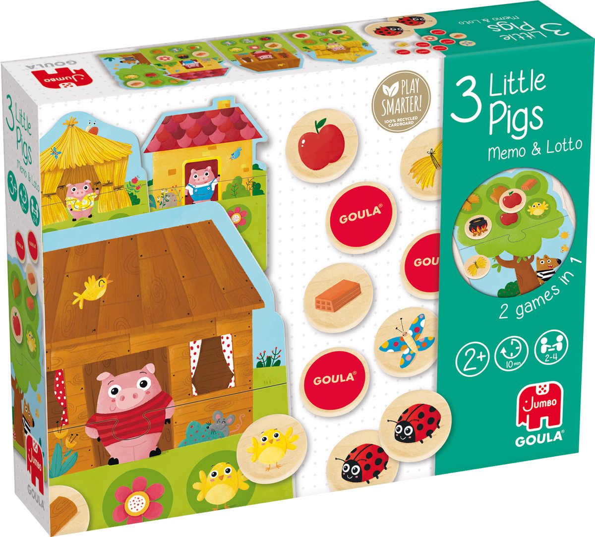 Goula 3 kleine biggetjes Memo & Lotto - Kinderpuzzel - 24 stukjes