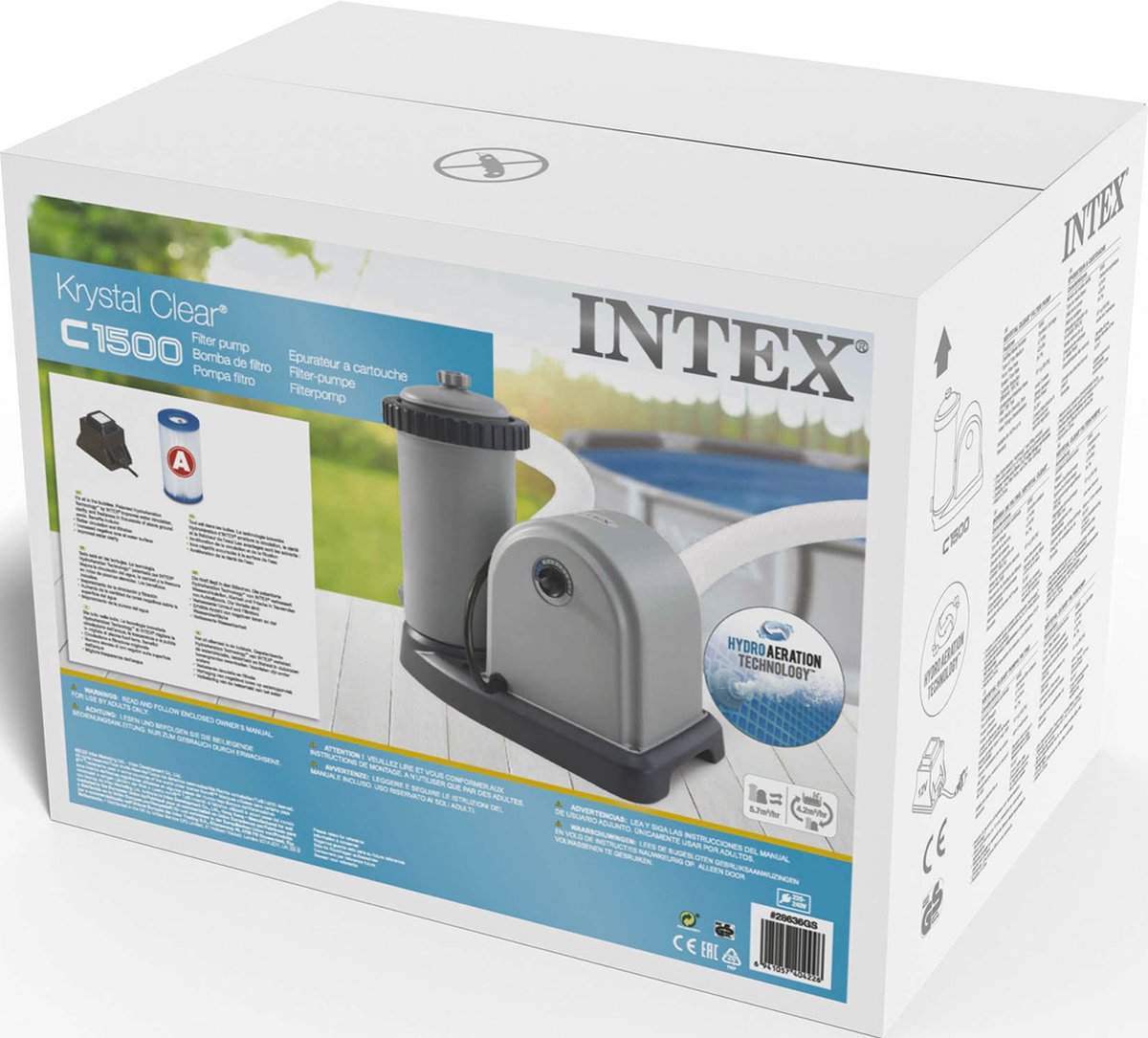 Intex Cartridge Filterpomp C1500 – 5.678L/u – Voor zwembaden tot 23.000L – Filtertype A – foto 4