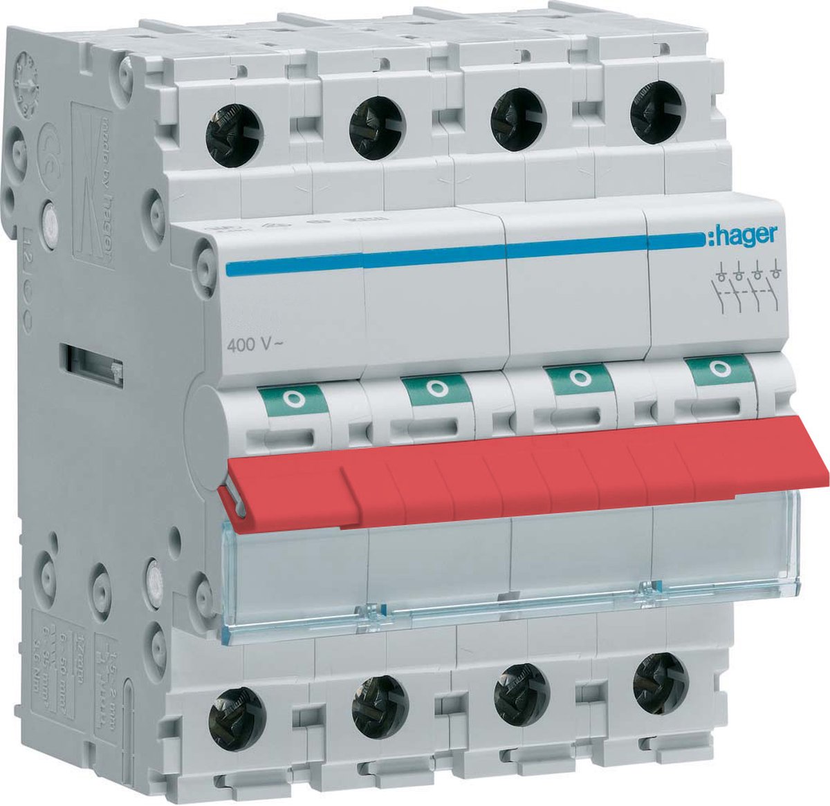 Hager SBR463 HAG LASTSCH.4P 63A RODE TUIMEL