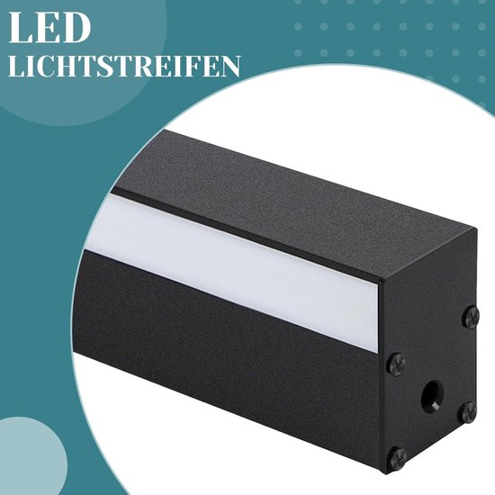 DELIPOP wandlamp LED binnen, 16W 1800LM moderne wandlamp zwart, wandverlichting voor warm wit 3000K hal, slaapkamer, gang, woonkamer, trap