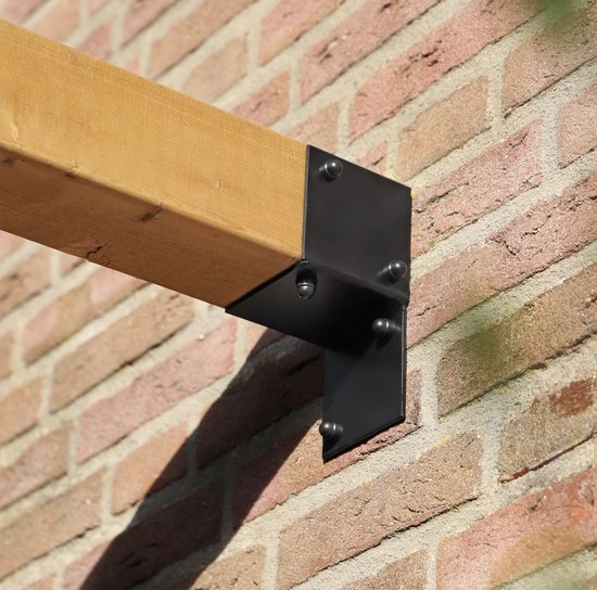 Conector negro de pérgola para 4 postes de 20 x 20cm