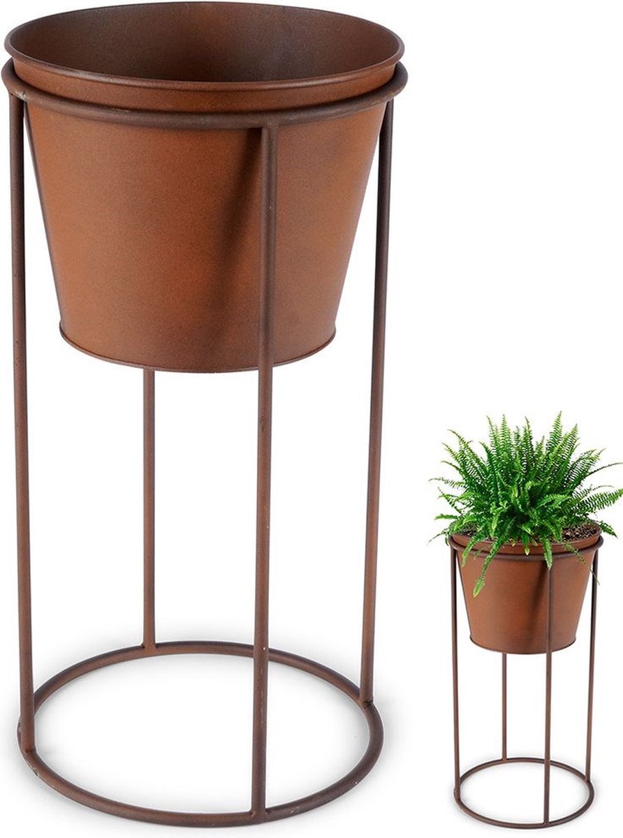Bloempot Op Standaard Metaal 44 cm - Plantenstandaard - Plantenmand - voor Planten - Bloemen