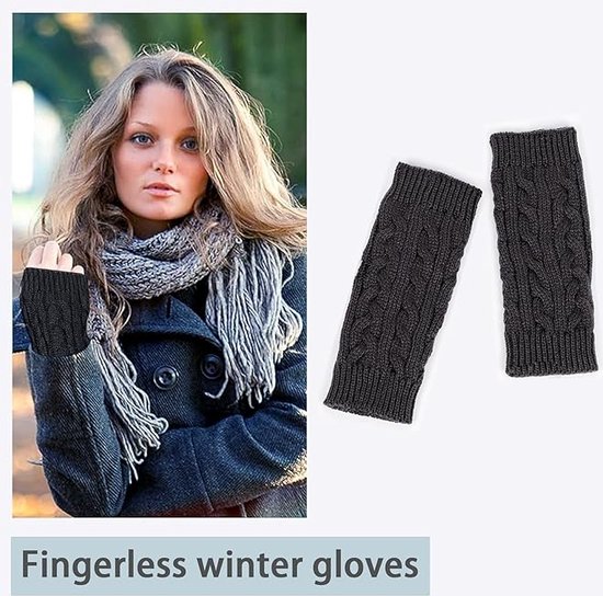 Auiremrti Witte Vingerloze Armwarmers voor Dames, Polyestervezel Klassieke Handwarmers, Zachte en Warme Handschoenen voor Herfst en Winter, Modieus, Warm, Hypoallergeen, wit, L