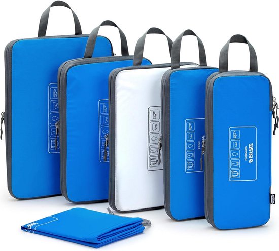 LeanTravel Compression Packing Cubes Luggage Organizers (3) Set (Black