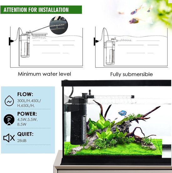 Aquariumfilters | met vervangende cartridge krachtig, interne