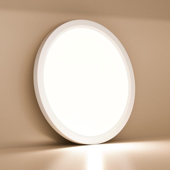 BES LED LED Plafondlamp - Badkamerlamp - Trion Asmaya - Opbouw Rond 28W Spatwaterdicht Ip44 Dimbaar Warm Wit 3000k Mat Zwart Aluminium