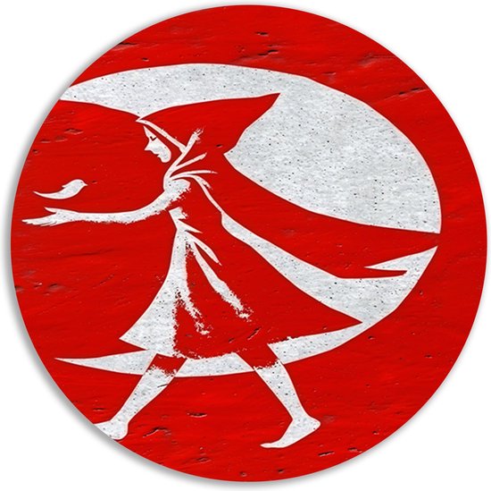 Vrouw wandpaneel - Mens wandschalen - Muurcirkel Maan - Modern schilderij - Muurcirkels - Kantoor accessoires muurcirkel forex 60x60 cm