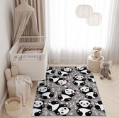 Tapiso Pinky Vloerkleed Grijs Dieren Speeltapijt Kleed Kinderkamer Maat- 180x250