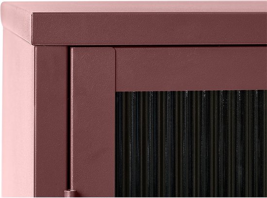 Hängeschrank Zundert Mit Geriffelter Glastür 60x35x15 Cm Stahl Schwarz Encasa 89915788