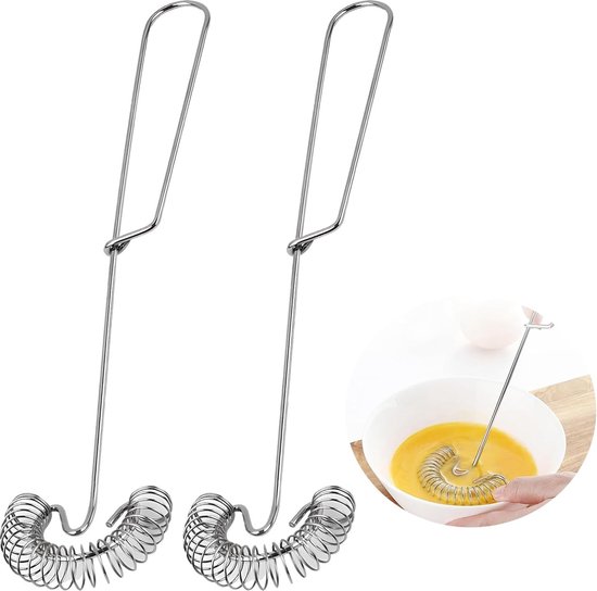 Set van 2 kleine roestvrijstalen garde, mini-garde voor kopjes Set van 2 kleine roestvrijstalen garde, mini-garde voor kopjes