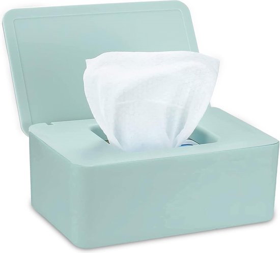 Foto: Vochtig toiletpapier houder mint tissue box natte doekjes opbergbox voor vochtige doekjes babydoekjes en tissues siliconen afdichting toiletpapier houder vochtige doekjes dispenser houder vochtig toiletpapier doosje tissuehouder