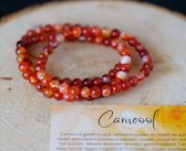 Carneool Armband 6mm, edelstenen - Perfect cadeau voor vrouwen- Inclusief uitleg - Spiritueel - Carnelian - Positieve keuzes - Zelfvertrouwen - Doelbewust - Stress - Slapen - 100% NATUURLIJK