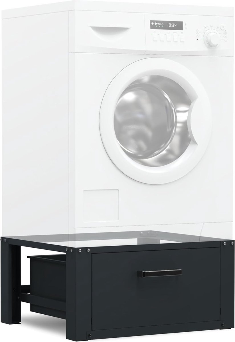 Equivera Wasmachine Verhoger - Wasmachine Verhoger Met Lade - Wasmachine Sokkel - Wasmachine Opbouwmeubel - Wasmachine Kast - Wasmachine Ombouw - Wasmachine Meubel