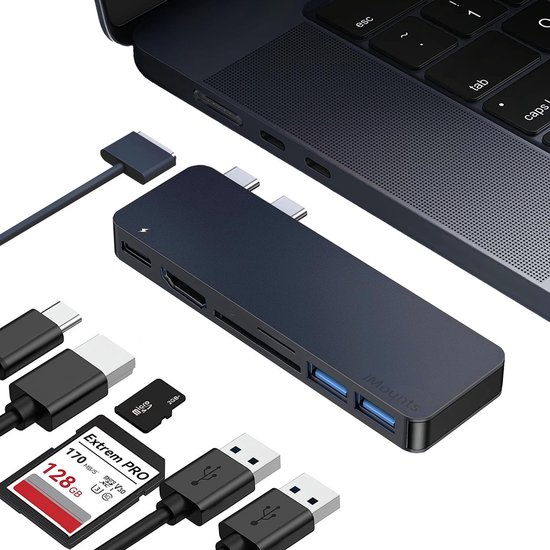iMounts MacBook Air usb-c hub - HDMI - USB3.0 - SD reader - M2/M3 