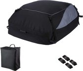 Wildor® Dakkoffer - Opvouwbare Dakkoffer Zwart - 105x90x45cm - Universeel - Waterdichte Auto Daktas - Flexibele Dakkoffer Zwart - Oxford 600+ PVC Binnenvoering - Incl. 6 Bevestigings Riemen - Dak koffer