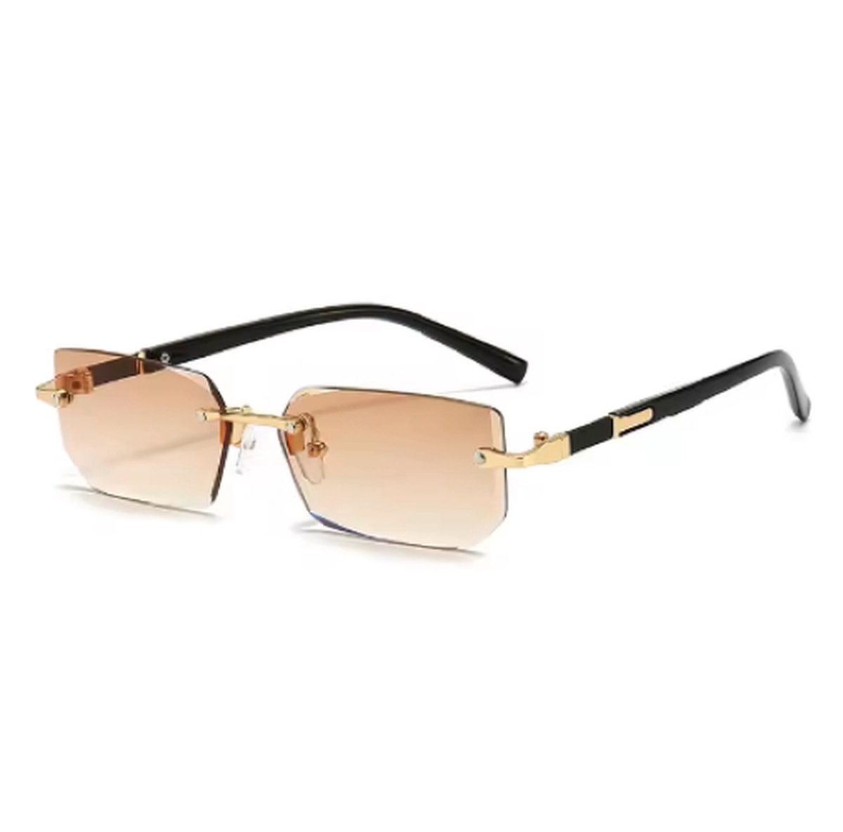 WVspecials rechthoekige zonnebril oranje met zwart - zonnebril heren - zonnebrillen - zonnebril heren sportief - zonnebril heren polaroid - Zonnebril Heren - 2024 - Gepolariseerde glazen - Sunglasses - Zonnebril unisex