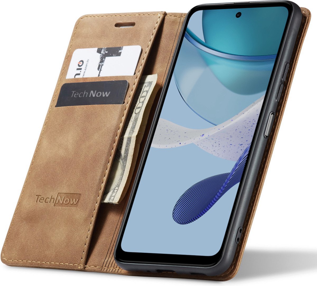 Hoesje geschikt voor Honor Magic 6 Lite - Book Case Leer Slimline Bruin