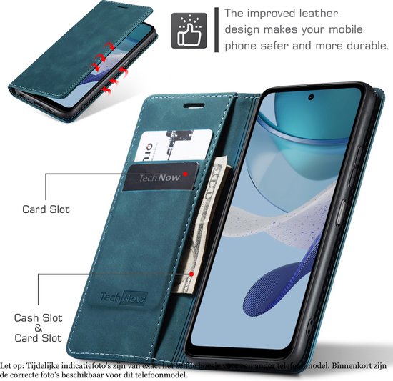 Étui adapté pour Xiaomi Poco F6 - Book Case Cuir Slimline Blauw