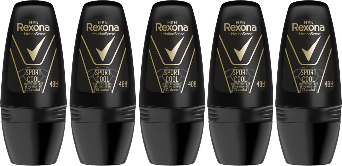 Goedkoopste Rexona Men Motion Sense Sport Cool Deodorant Roller Man - 5 x 50ml - Roll On deodorant