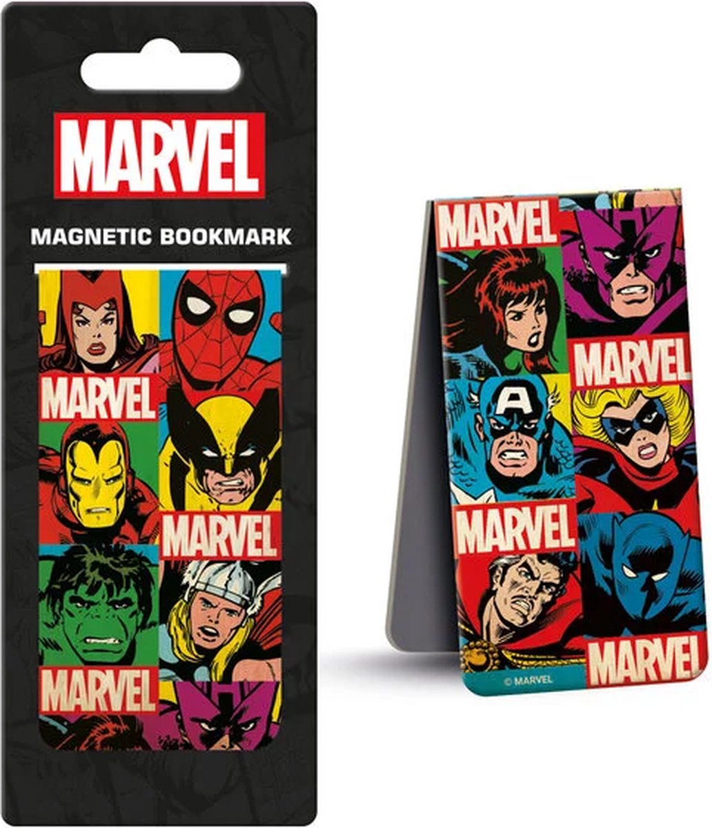 Marvel Comics - Retro Grid - Boekenlegger - Magnetisch