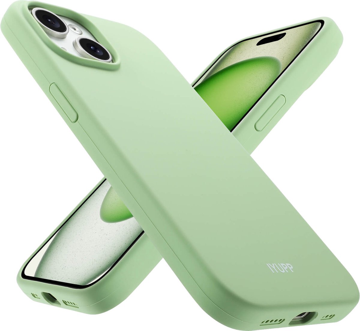 IYUPP Siliconen Hoesje Geschikt voor iPhone 13 Hoesje - Shockproof - Groen
