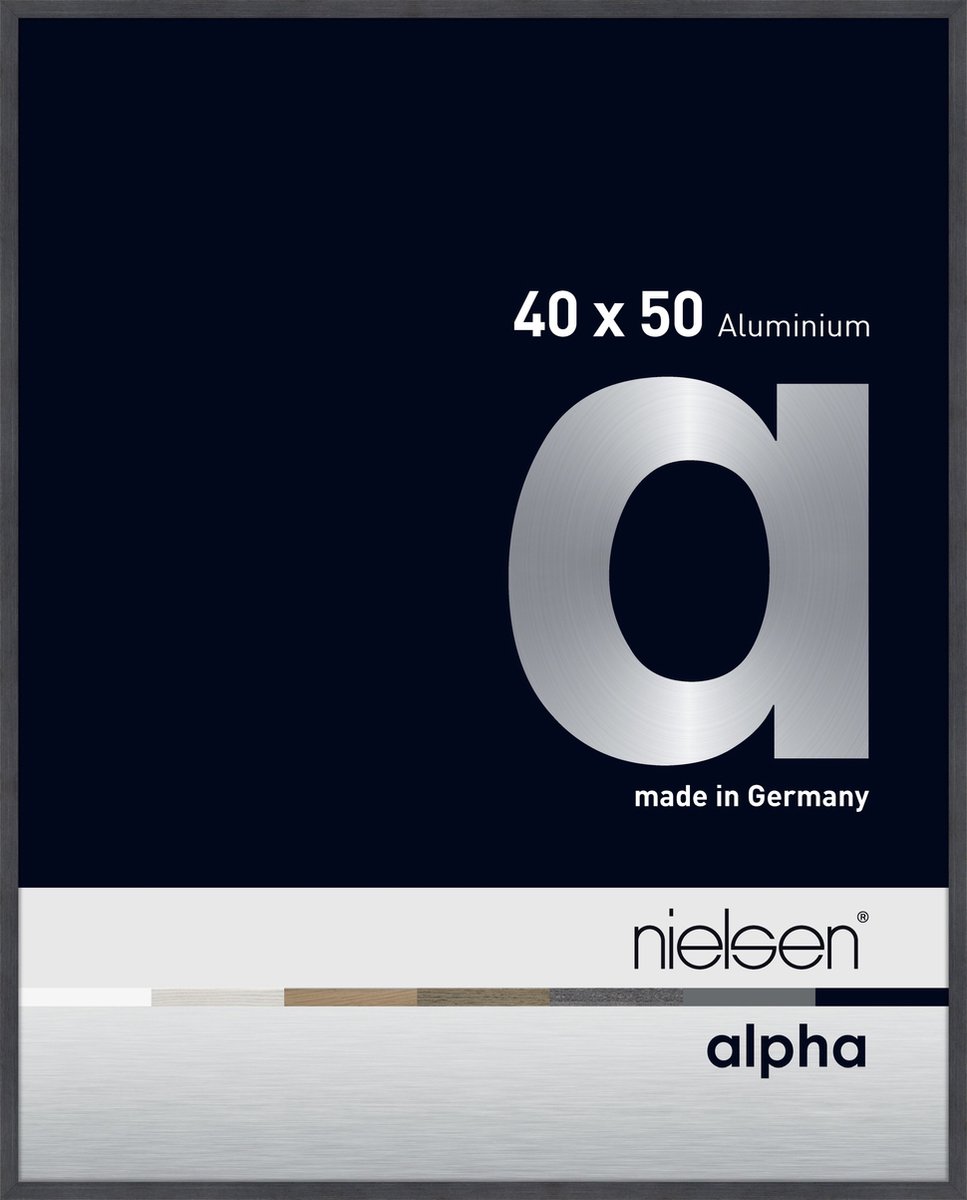 Nielsen Alpha Aluminium Wissellijst Grey 40x50cm Grijs