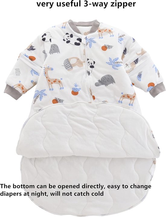 CE Gecertificeerde Babyslaapzak Babyslaapzak Winter Slaapzak Met Voeten - Het Hele Jaar 100% Katoen - Voor Baby's - 15 TOG Afneembare Mouwen Slaapzak 130