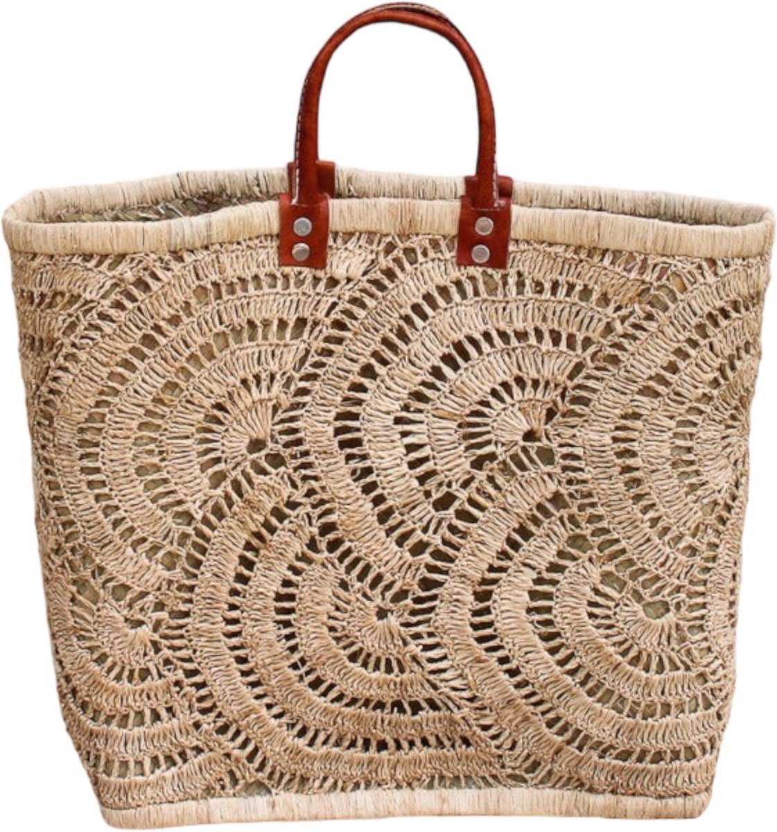 Rieten tas waaier, Rieten strand tas Maat L, Rieten tas, Tas, Shopper, Rieten shopper, Strand, Handtas