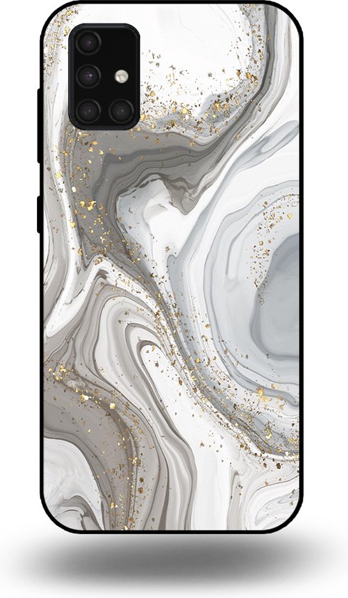 Smartphonica Coque de téléphone pour Samsung Galaxy A71 4G avec imprimé marbre - Coque arrière en TPU design marbre - Argent / Coque arrière pour Samsung Galaxy A71 4G